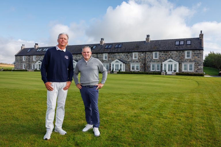 Paul McGinley (right) and Bo Van Pelt at the opening of the new Great North Sea Residences