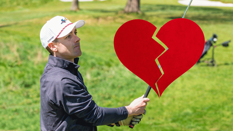 Jonny Leighfield is heartbroken after learning his tee shot didn't drop for a hole-in-one
