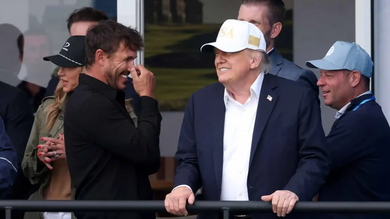 President Trump chats with Brooks Koepka at Irish Open President Trump chats with Brooks Koepka at Irish Open